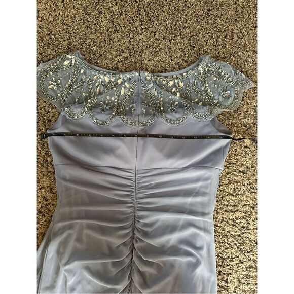 “Paisley “ beaded, mesh gown, ￼by XScape Babyblue stunning !!! size 8. Over $200 - Picture 8 of 16